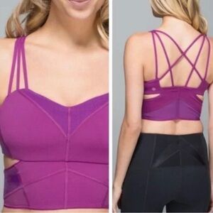 lululemon athletica Purple Strappy Sports Bra with Crisscross Design
